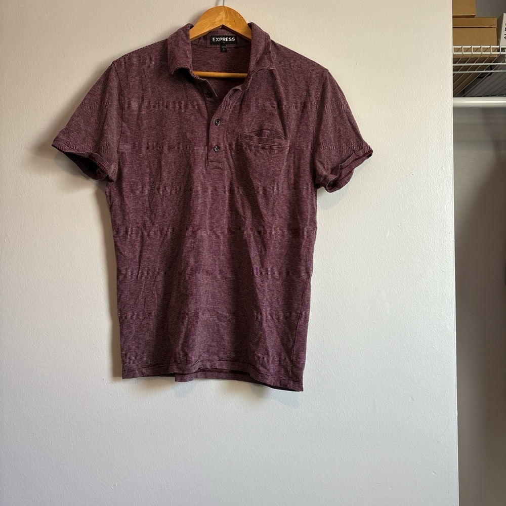 Express Men's Maroon Polo Shirt